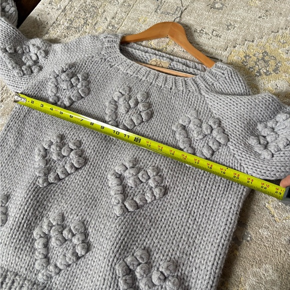 Chaser Chunky Pom Pom Hearts Knit Sweater - Picture 7 of 8